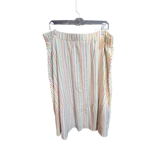 Lane Bryant Womens Plus Size Striped Midi Skirt With Button Front Detail Size 22 - Picture 3 of 5